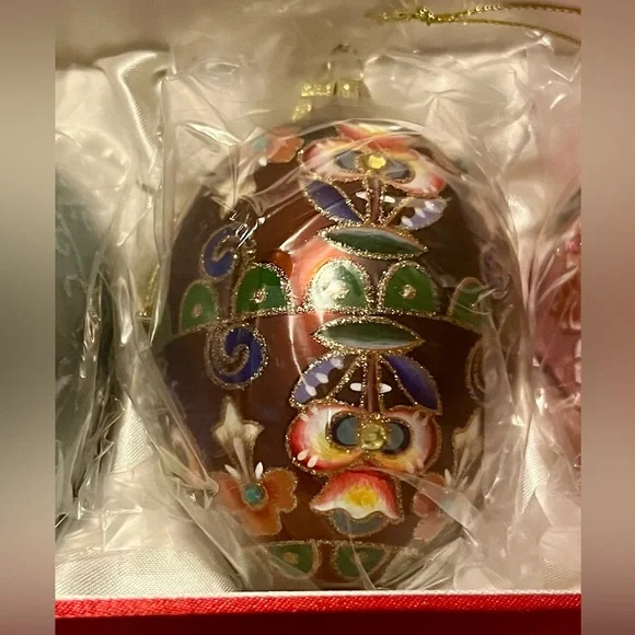 Joan Rivers Faberge Egg Ornaments Set of 4 NWT - Picture 8 of 15